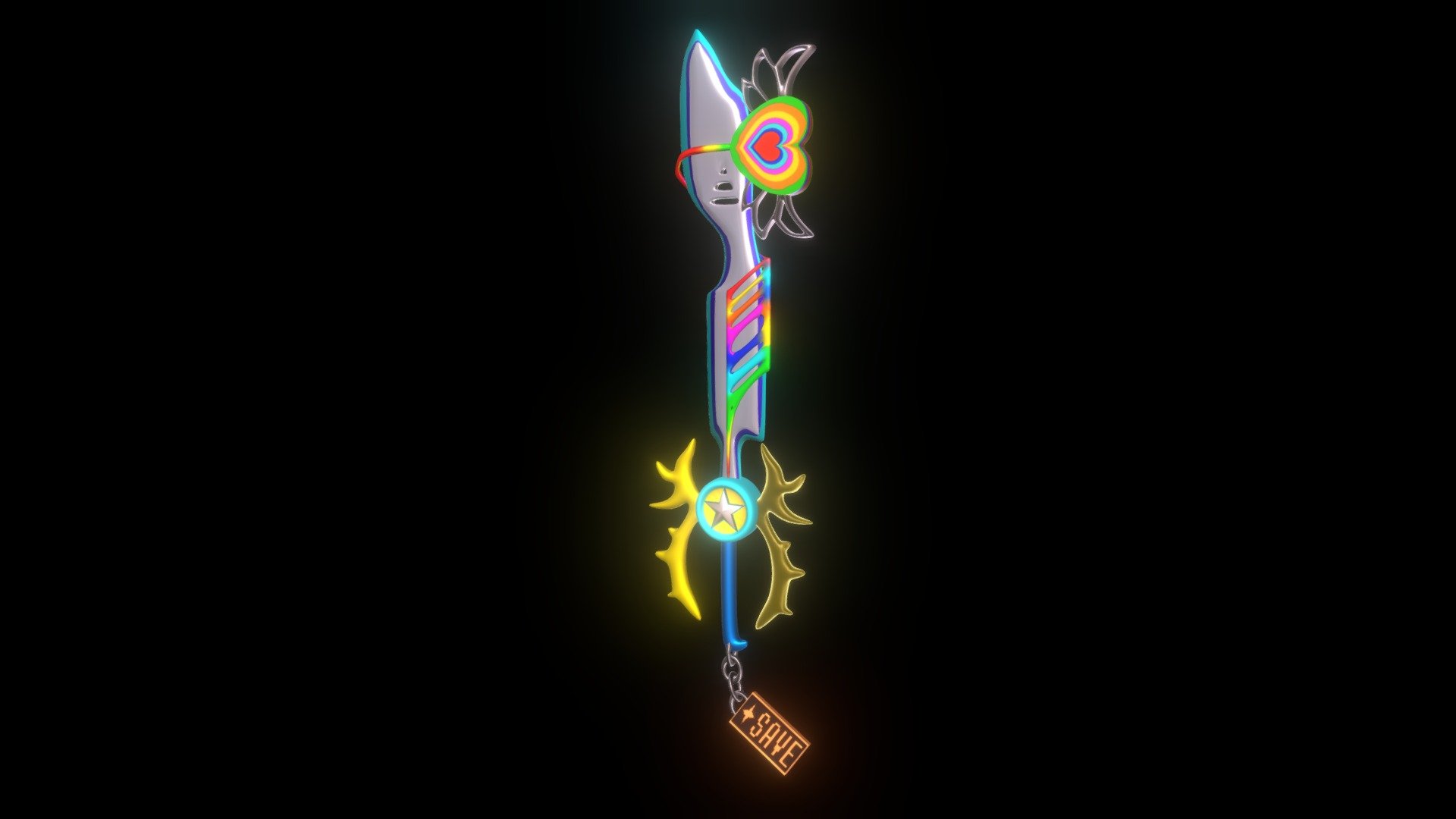 The fourth in a series of Undertale inspired Keyblades - Save The World - 3D model by Ian Coffman (@iancoffman) 3d model
