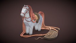 A Coloured Horsey hard-surface, props, illustration, 2dto3d, 2d-to-3d, organicmodeling, substancepainter, maya, modeling, texturing, 3d, substance-painter, stylized