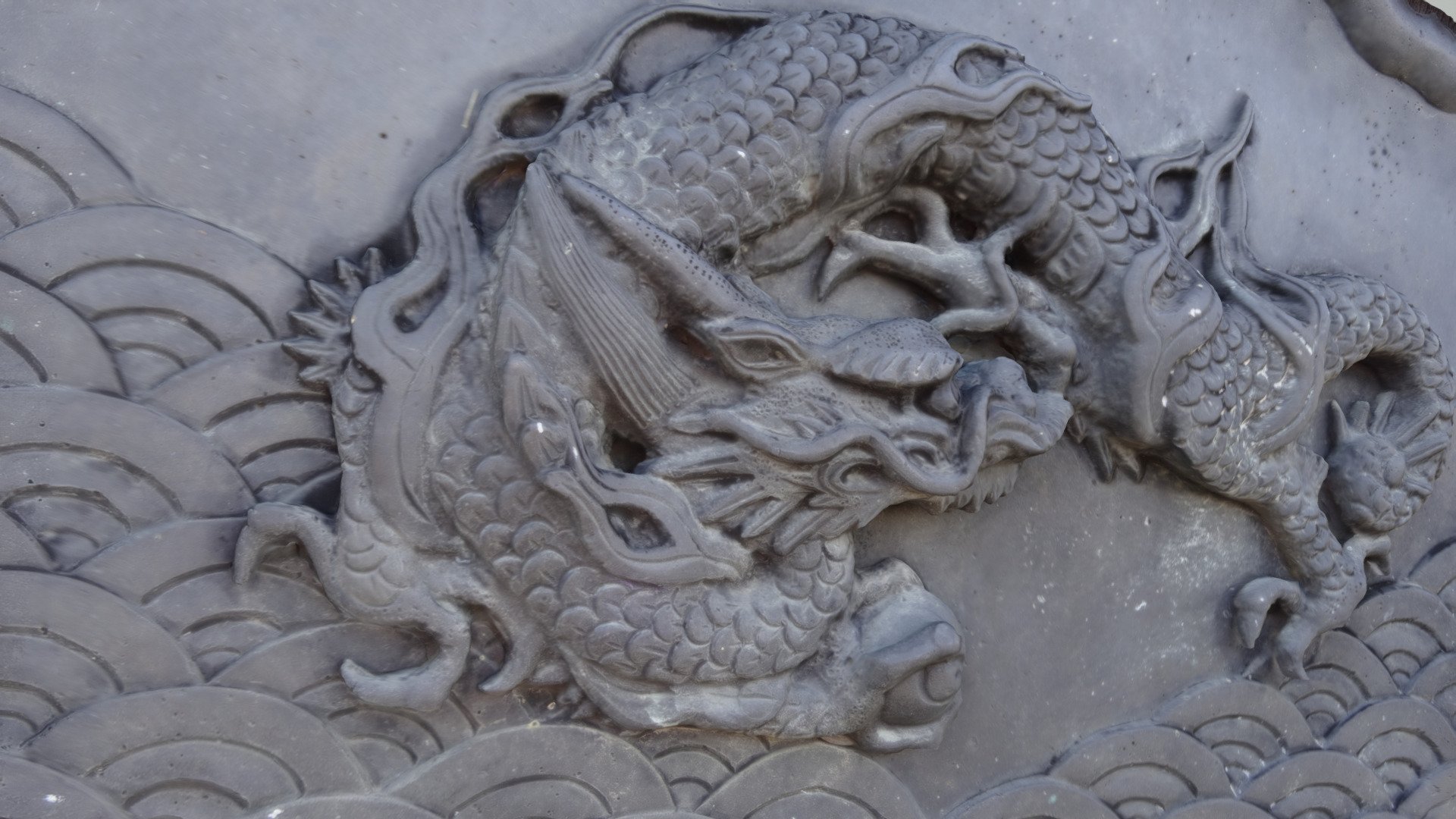 Dragon detail on a column, Japan 3d model