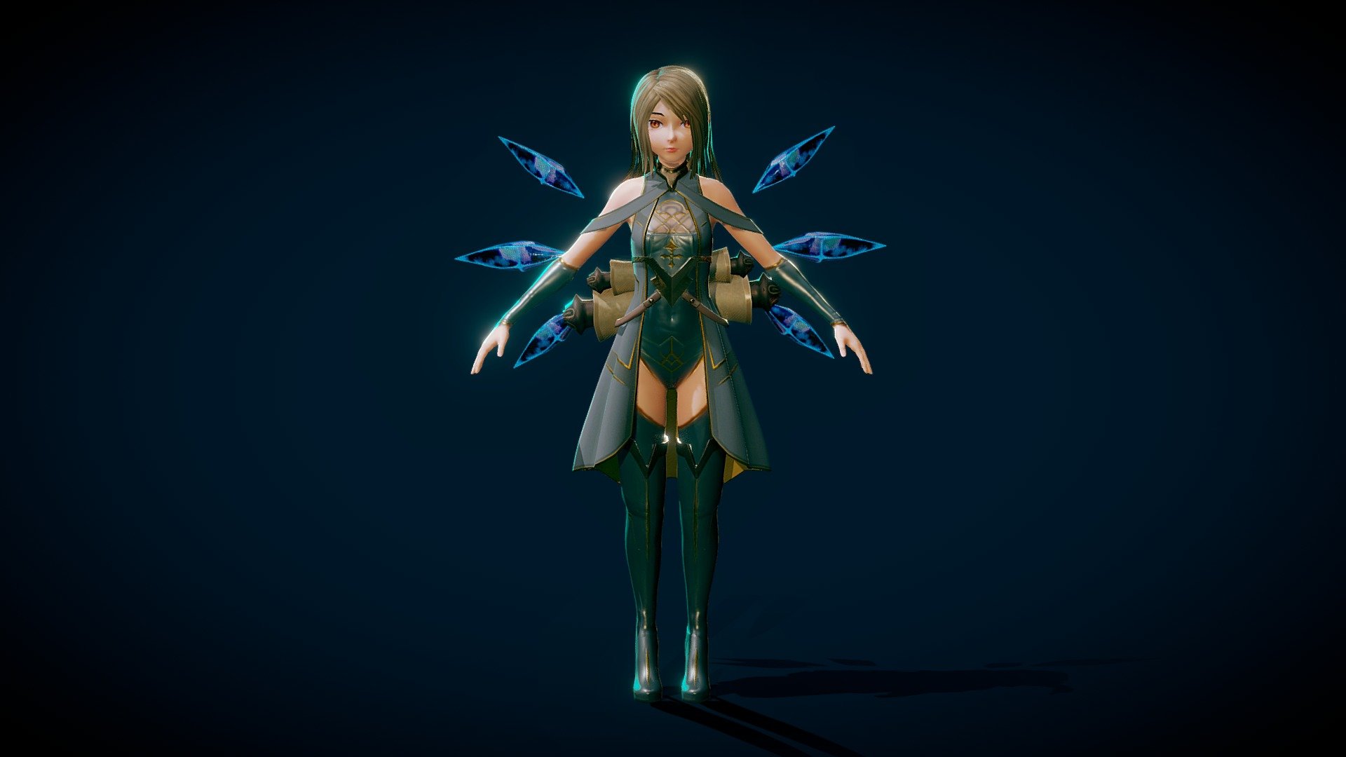 crystal mage T pose Version 
you can buy this mode 
hope you guys like this model :D 
for pose mode you can see here
https://sketchfab.com/3d-models/crystal-mage-32893af5ef814efaad6649dd2858fa8a - Crystal Mage T pose - Buy Royalty Free 3D model by Adipriatna 3d model