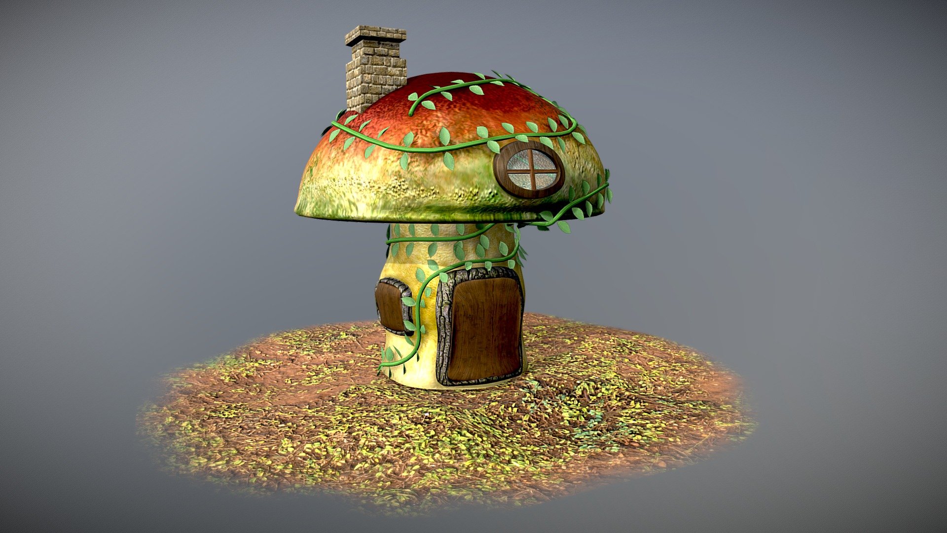 this is a 3d model which i have been working on for a 3d animation presonal project where i need to model different kinds of mushroom houses 3d model