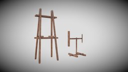 Archery Wooden Supports for target support, archery, target, substancepainter, substance, wood