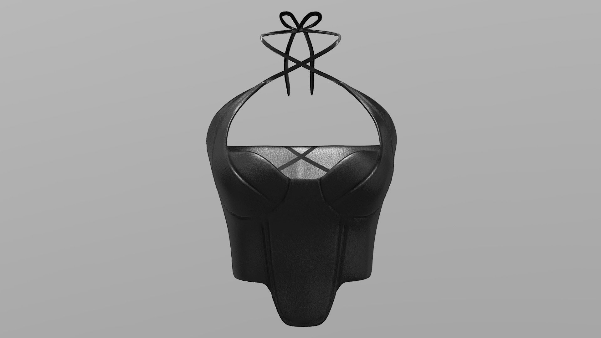 halterneck top in leather. FBX - Halter neck top / Leather corset bustier - Buy Royalty Free 3D model by 4145K4N 3d model