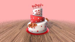 Birthday Cake cake, birthday, bakery, birthdaycake, cinema4d