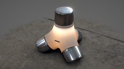 SciFi-ish Series lamp, modern, wooden, style, switch, unreal, concrete, floor, metal, brutalism, substancepainter, blender, design, home