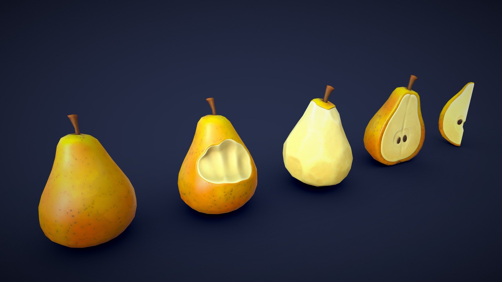This asset pack contains 5 different pear meshes. Whether you need some fresh ingredients for a cooking game or some colorful props for a supermarket scene, this 3D stylized pear asset pack has you covered! 🍐

Model information:




Optimized low-poly assets for real-time usage.

Optimized and clean UV mapping.

2K and 4K textures for the assets are included.

Compatible with Unreal Engine, Unity and similar engines.

All assets are included in a separate file as well.
 - Stylized Pear Yellow - Low Poly - Buy Royalty Free 3D model by Lars Korden (@Lark.Art) 3d model