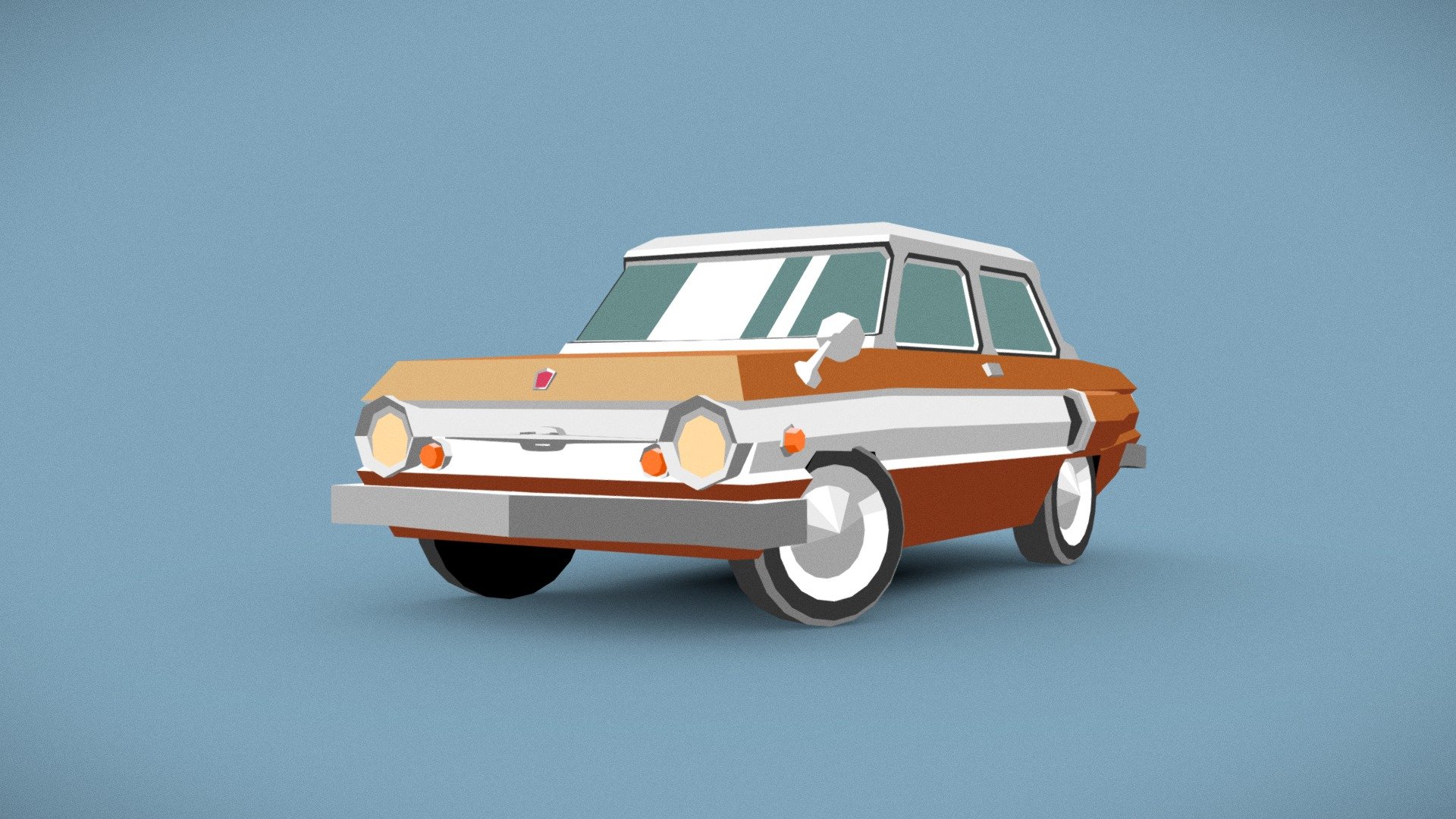 Low poly model of a ZAZ Zaporozhets 968-A car. 

Textured with a range of shades to be used in a mobile game with no lighting needed. 
Inspired by &ldquo;Art Spotlight: #DRIVE