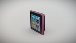 Apple iPod nano 6 Gen digital media player music, device, multimedia, sound, stereo, media, pod, audio, player, entertainment, personal, mp3, low-poly, 3d, low, poly, model, digital