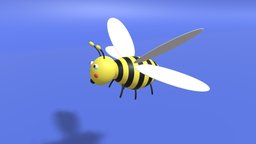 Cute Cartoon Bee insect, toon, cute, flower, toy, mascot, bee, sting, farm, nature, honeybee, honey, stinger, character, cartoon, creature, animal, monster, funny, wing