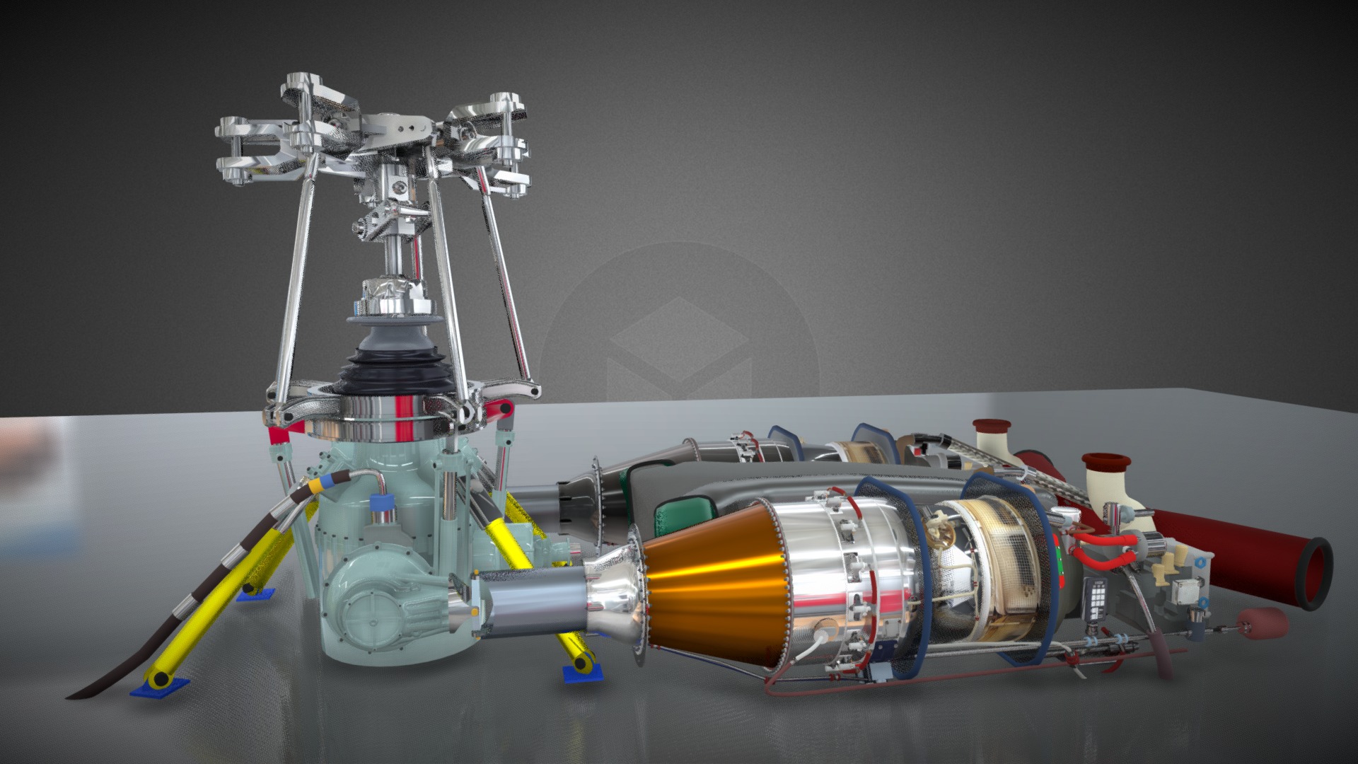 AW139 Engine and Rotor - 3D model by Interactive 3D Data (@proteinsimulation) 3d model