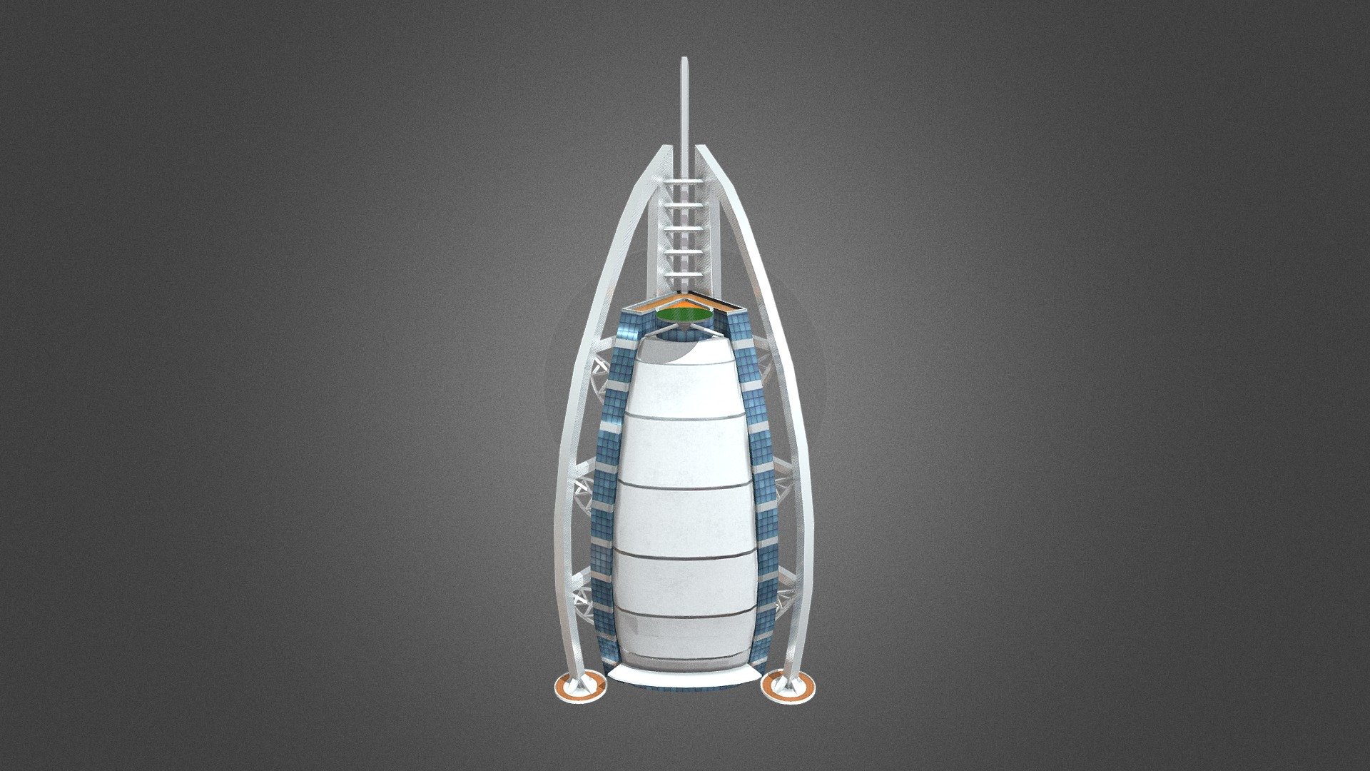 Burj Al Arab Model. This model can use for game because i optimized this modeling poly 3d model