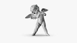 001519_Heavenly Melodies: Elegant Angel Flutist music, instrument, baby, 3d-scan, musical, wings, angel, figurine, collectible, decor, 3d-scanning, flute, collecting, curly-hair, art, scan, sculpture, interior-object