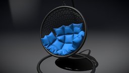 Basket Swing Chair armchair, basket, egg, swing, furniture, marvelousdesigner, chair, swingchair