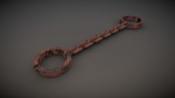 Rusted Chain Shackles prop, rusty, chain, shackles