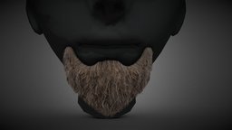 Facial Hair Cards Style 3 hair, warrior, viking, realtime, barber, beard, facial, cards, wig, haircut, hairstyle, goatee, character, game, lowpoly, man, human, male, stubble, realtimecharacter