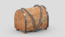 Treasure Chest Box 06 Low Poly Realistic PBR wooden, chest, case, medieval, safe, ready, furniture, vr, ar, furnishing, realistic, old, box, content, casket, low-poly, game, 3d, pbr, low, poly, mobile, wood, fantasy, container, storing