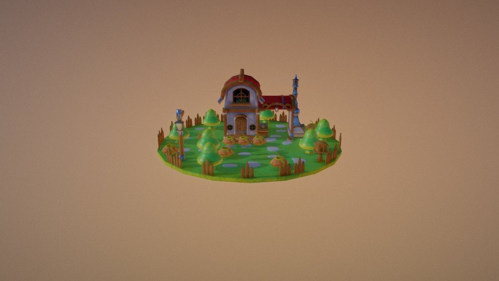 a simple cartoon game scene low poly - Cartoon Scene - Download Free 3D model by 1user 3d model