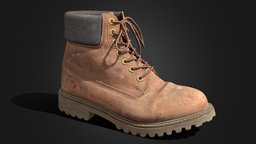 Lumberjack Boot (used) mountain, boot, dirty, shoes, photogrammetry, low, poly, 3dscan