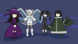 My weekly characters month 1 cute, group, dress, magicalgirl, character, girl, blender, characters, noai, multiple_character