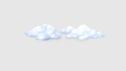 Cartoon clouds or snows sky, symbol, snow, cloud, fine, sunny, nature, weather, climate, sunshine, cloudy, lowpolymodel, synoptic, handpainted, cartoon, design, stylized