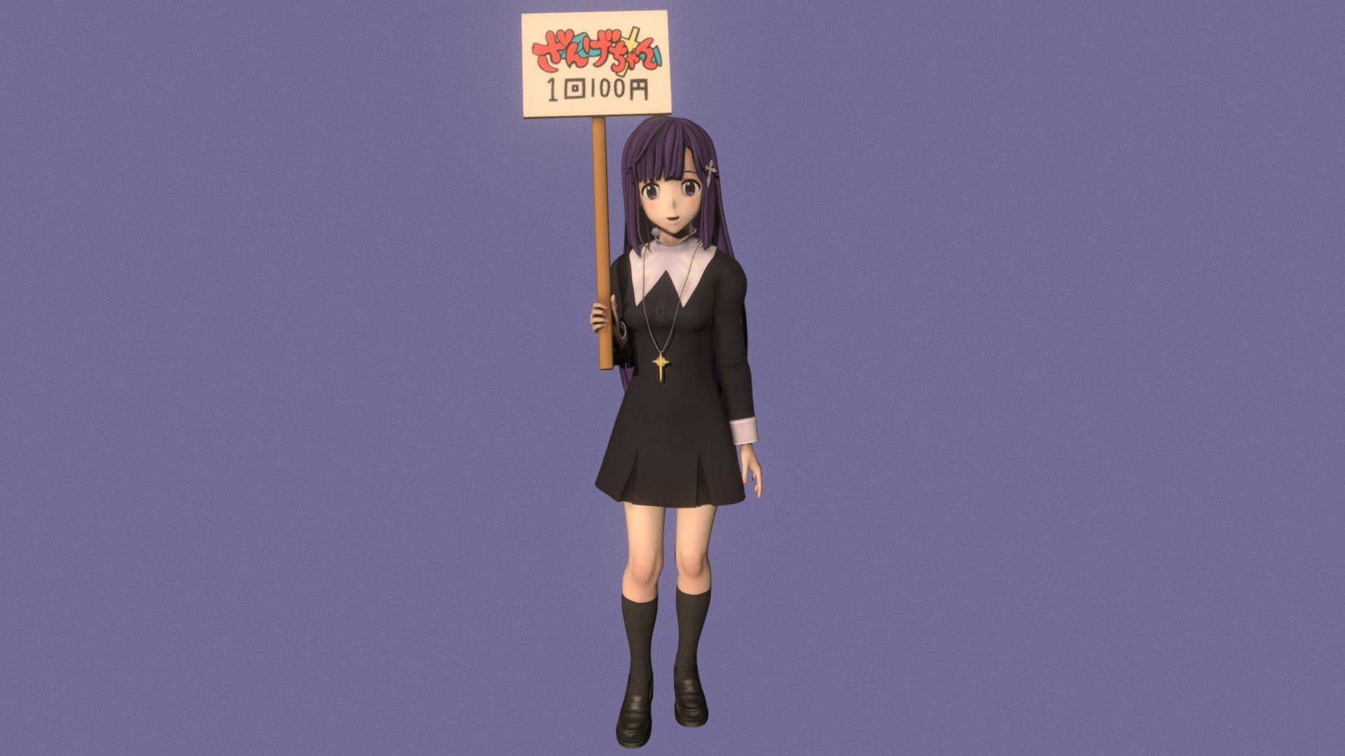 Posed model of anime girl Zange (Kannagi).

This product include .FBX (ver. 7200) and .MAX (ver. 2010) files.

Rigged version: https://sketchfab.com/3d-models/t-pose-rigged-model-of-zange-3b42ab36f97b4e11a787131aaab98f24

I support convert this 3D model to various file formats: 3DS; AI; ASE; DAE; DWF; DWG; DXF; FLT; HTR; IGS; M3G; MQO; OBJ; SAT; STL; W3D; WRL; X.

You can buy all of my models in one pack to save cost: https://sketchfab.com/3d-models/all-of-my-anime-girls-c5a56156994e4193b9e8fa21a3b8360b

And I can make commission models.

If you have any questions, please leave a comment.

If you have any questions, please leave a comment or contact me via my email 3d.eden.project@gmail.com 3d model