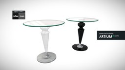 Side table Gran Canal 55 from Reflex Angelo furniture, side-table, design-furniture, new-design, reflex-angelo, riccardo-lucatello, murano-glass, artium-3d, gran-canal-55, polished-aluminium, glass