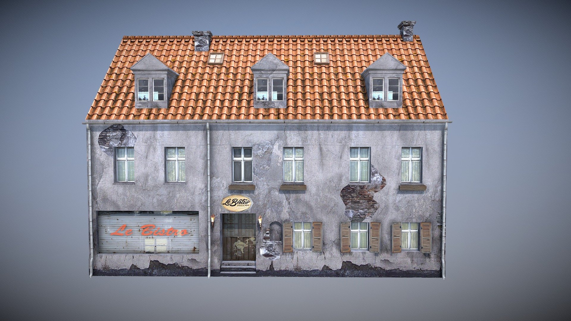 Gameready model - Old House 10 - Buy Royalty Free 3D model by Dexsoft Games (@dexsoft-games) 3d model