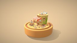 Marsmellow coffee shop cute, cafe, coffee, assest, marshmallow, blender3d-modeling, unity3d, game