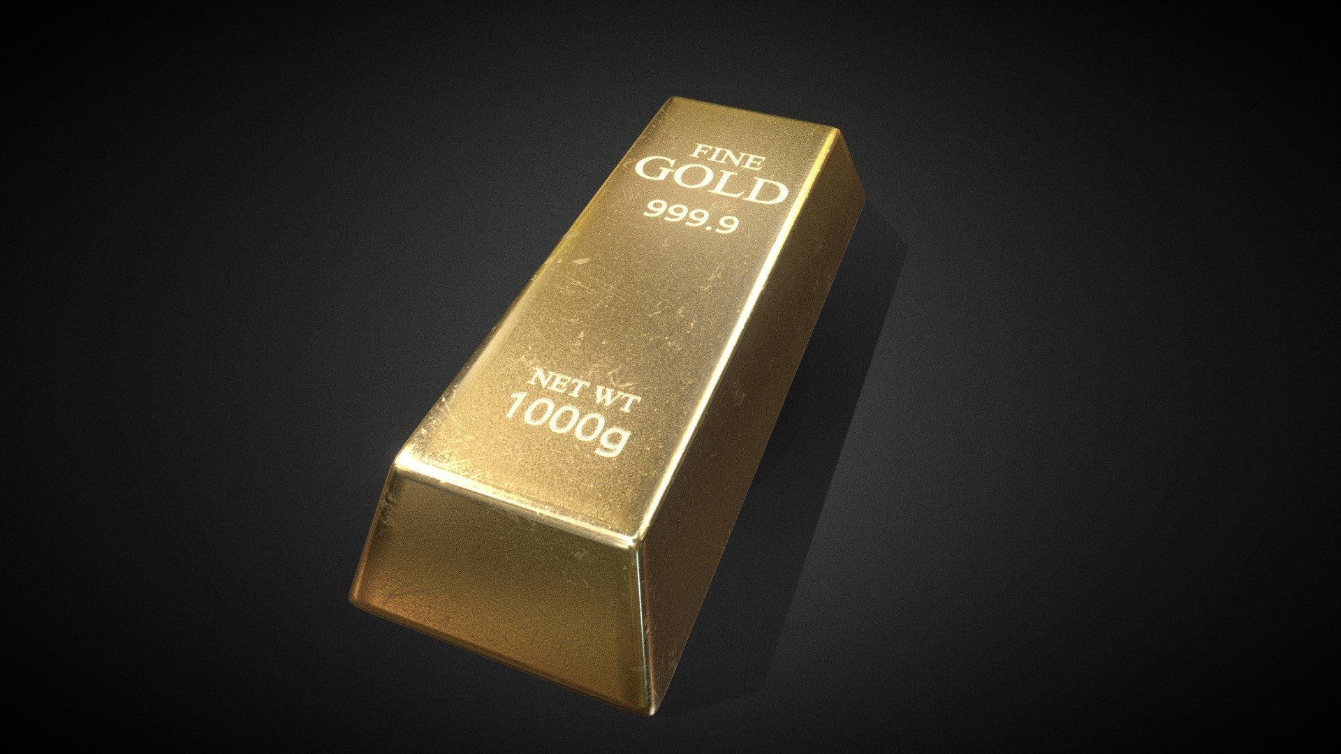 Gold bar made with Blender and Substance Painter 3d model