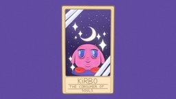 Kirbo The Consumer Of Souls fanart, card, nintendo, kirby, 3d, blender, stylized, kirbo