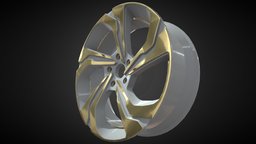 Golden Wheel rim, wheels, gamedev, normalmap, gameasset