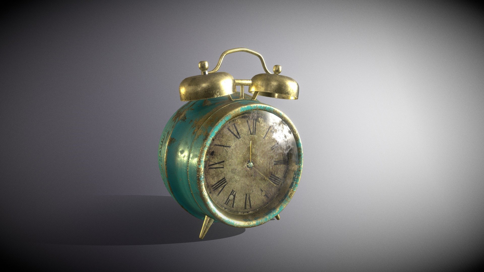 Old vintage clock.
This worn vintage prop is part of a larger scene; the worn and old clock has its setting in an old and abandoned building. This clock was modelled in Blender and full textured in Substance Painter.
I have attached additional files(obj file and png files) of the same prop but utilising 2 UV sets as well as the corresponding textures in 4K and 2K.
Also attached is the blend file with all setups that I used to achieve the renders provided in the files; for anyone who may want to have fun with the scene and get some nice renders.
 - Vintage Alarm Clock - Download Free 3D model by CharlesNG 3d model