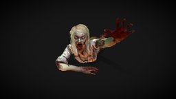 Animated Injured Zombie Crawling Loop