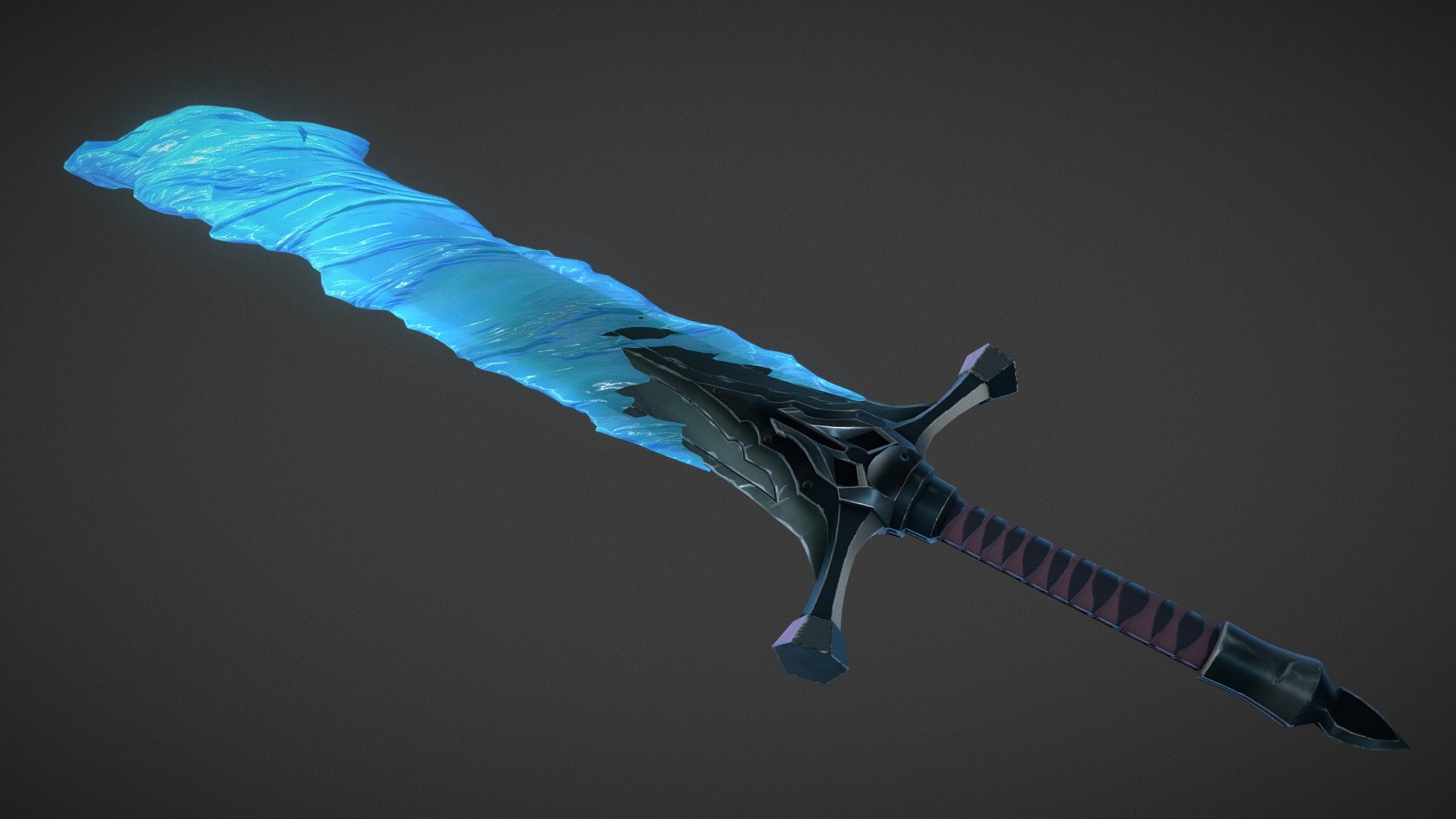 Frozen Sword 
Original Concept by Diana Franco: https://www.artstation.com/artwork/2EVvv - Frozen Sword - 3D model by Rebecca El Cheikh (@RebeccaCheikh) 3d model