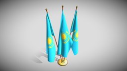 Kazachstan Flag Pack office, flag, desk, holder, pole
