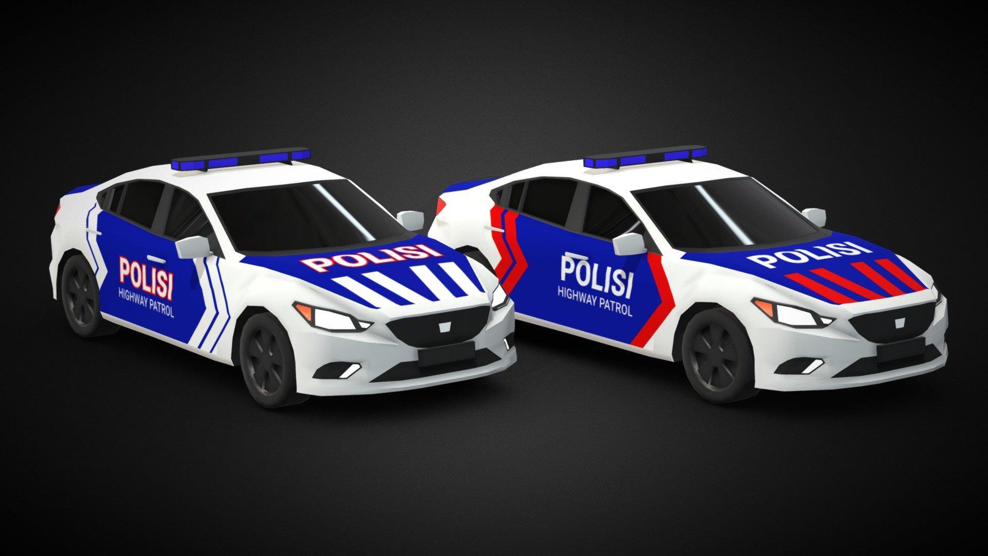 Indonesian Police Car - Indonesian Police Car Low poly - Buy Royalty Free 3D model by Han66st 3d model