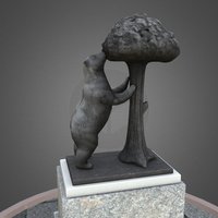Oso Y Madroño tree, bear, spain, historic, monument, reality, augmented, barcelona, statue, madrid, oso, espana, lowpoly, scan, sculpture