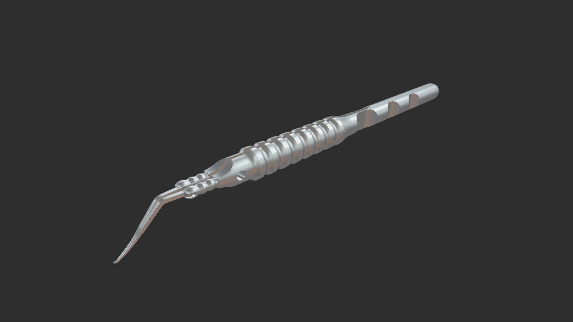 Very small eye surgery pincers, completely by hand reverse engineered to create a printable 3D object. Not sure if this will be able to be printed due to the extremely fine details.
The whole thing is merely 120mm long and has a diameter of 6mm. Very small 3d model