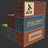 Shipping Containers for SL transport, boxes, containers, crates, shipping, metal, port, 3dsmax, industrial