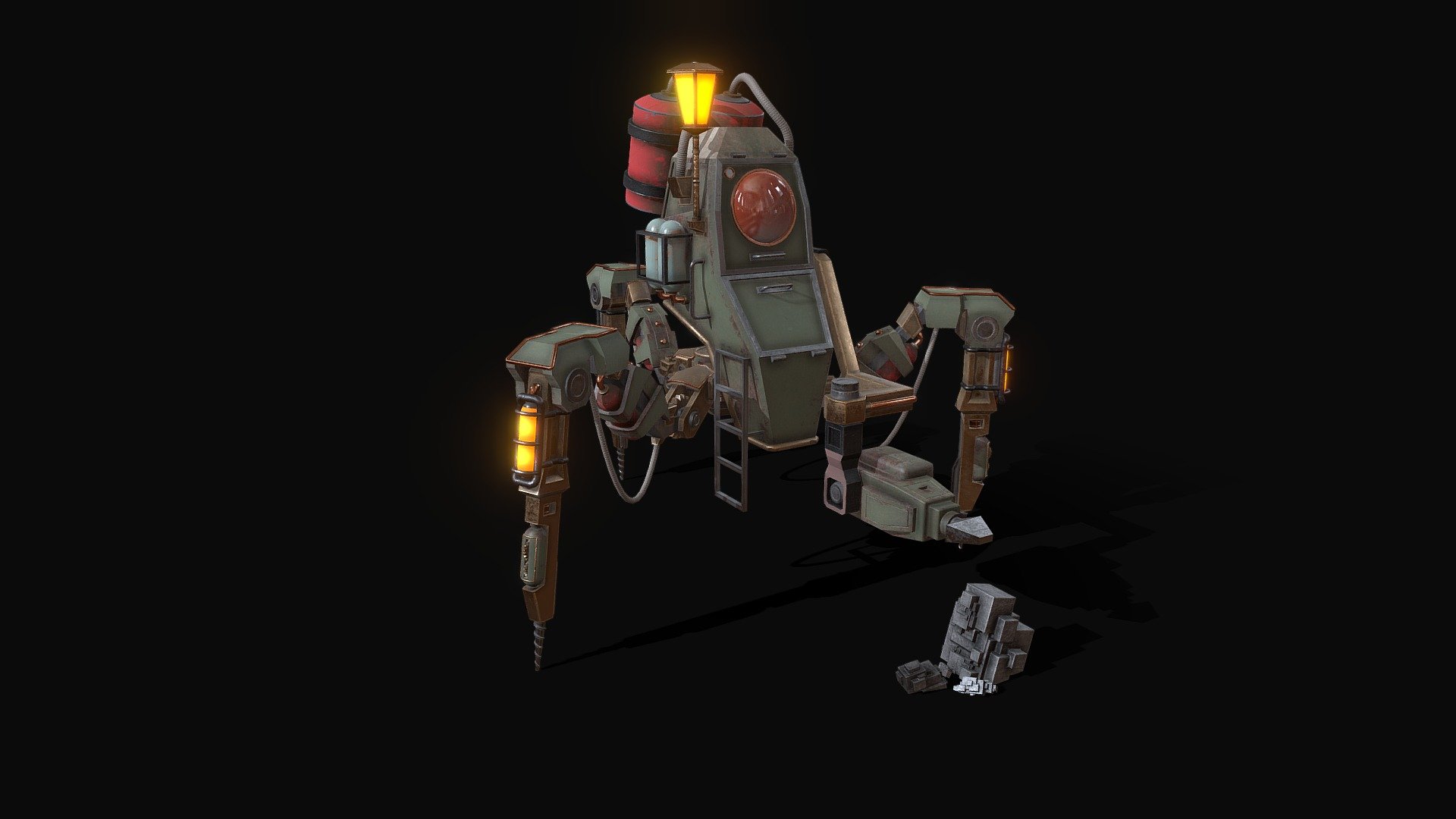 Cinematic: https://www.youtube.com/watch?v=QKoPC4nHla0 - Steampunk Extractor Chair - 3D model by pedromauro 3d model