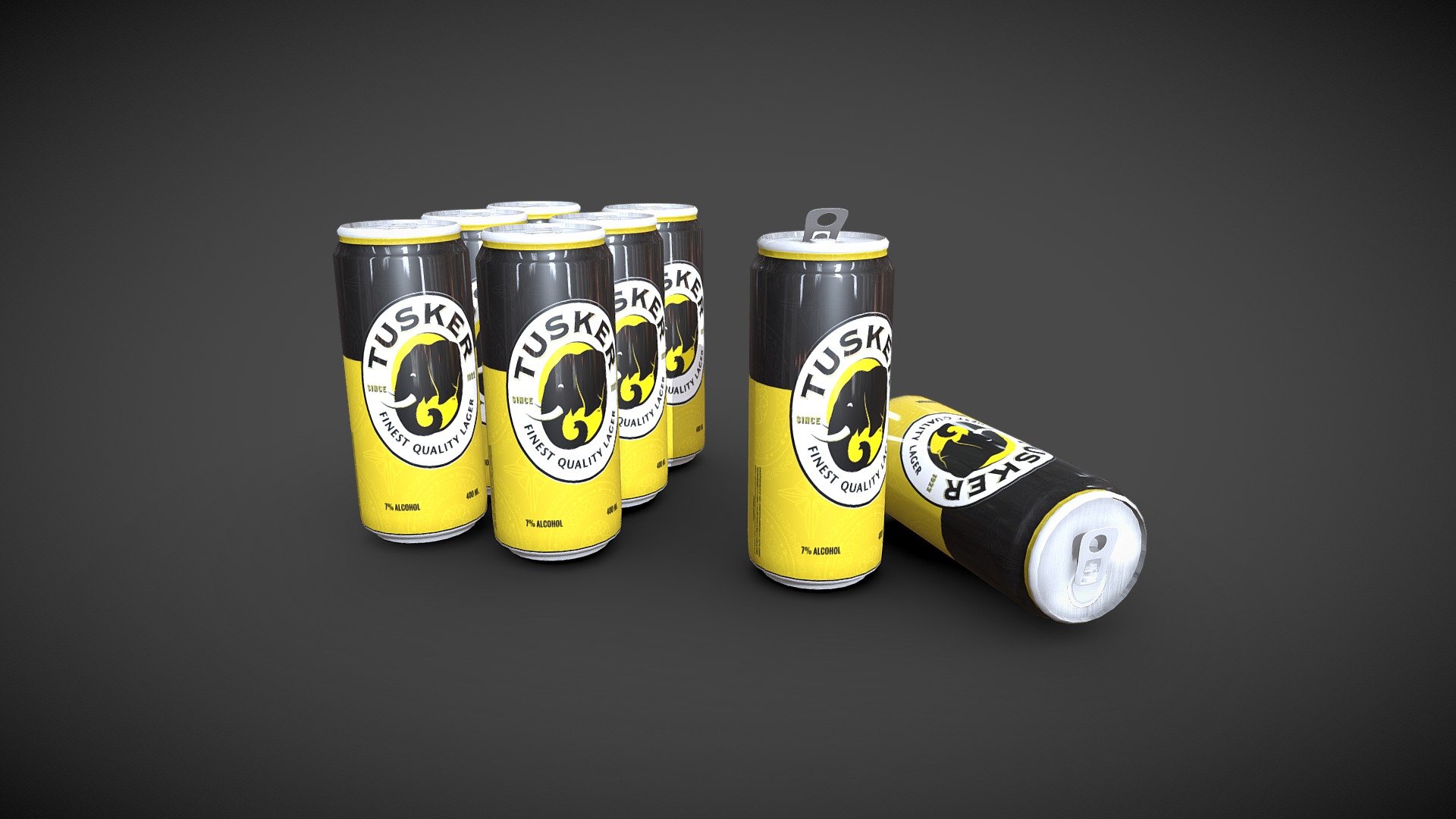Tusker 3D Beer Cans - 3D model by MichaelGichane 3d model