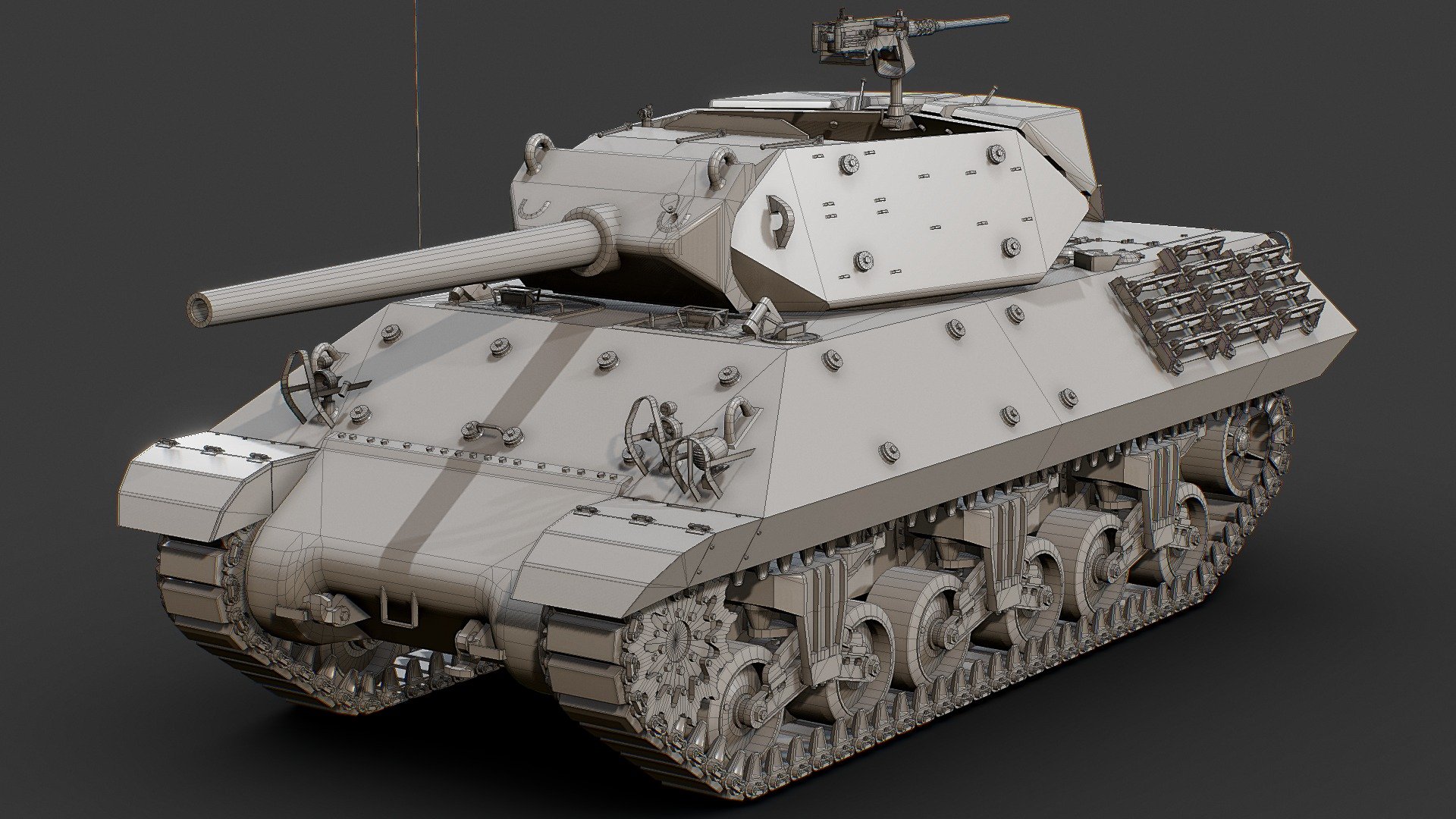 You are free to use and modify this model in any commercial project without any limitations, except for the reselling of the model itself.




File Format : FBX, Blend

Total Tris with tracks : 266827

Total Tris without tracks : 150403

UVs and texture maps are not included

This model is not intended for 3D printing

This model is not rigged, it only has a basic hierarchy and pivot points
 - M10 GMC - Base Mesh - Buy Royalty Free 3D model by ArmorWorks3D 3d model