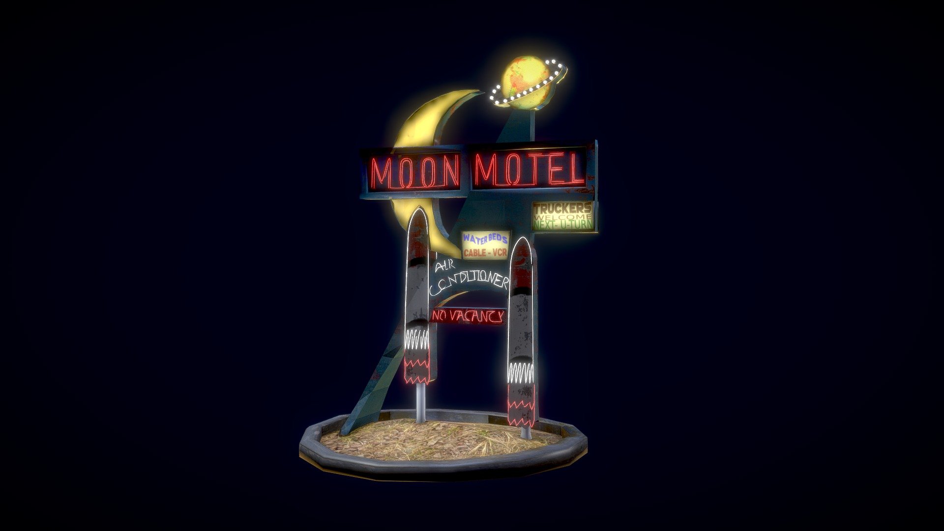 I made some motel signs from real life references … - Motel Sign 3 - Buy Royalty Free 3D model by Andras X (@fogainak) 3d model