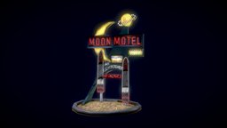Motel Sign 3 sign, blender, lowpoly, gimp
