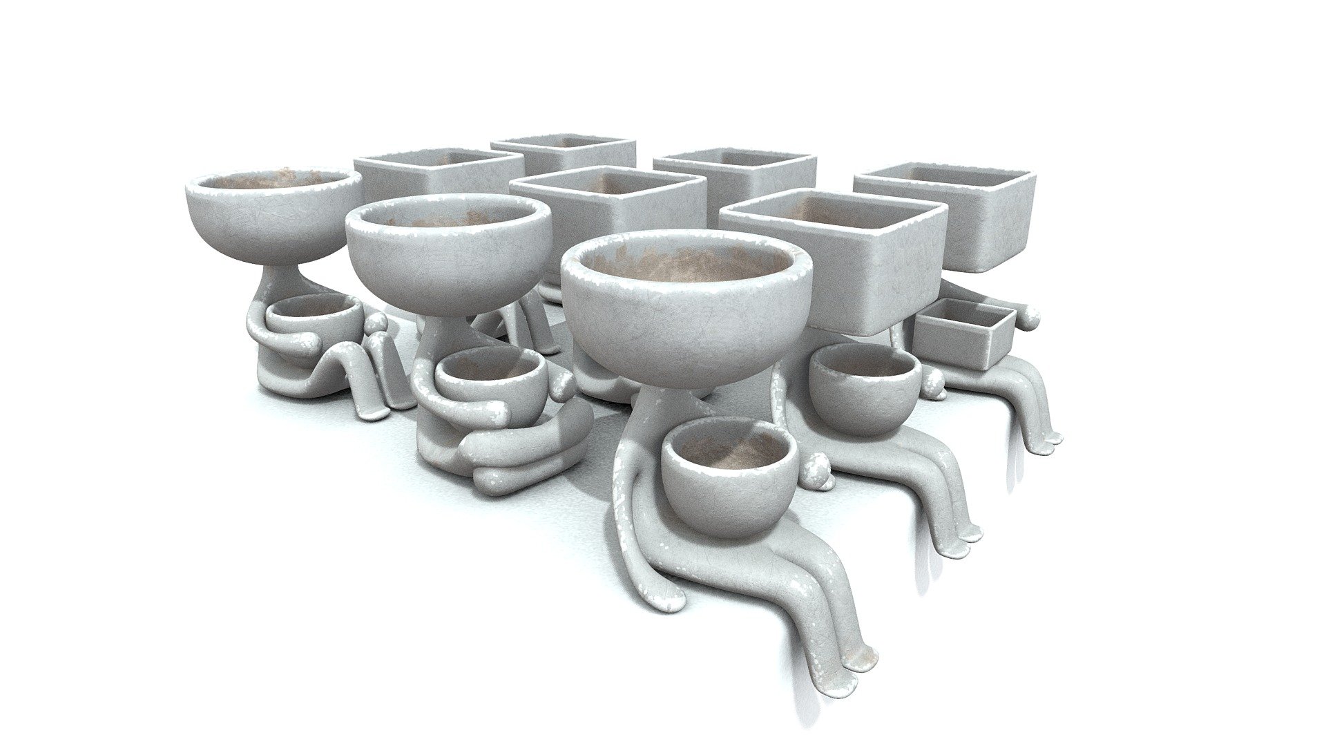 Some cute Planters are ready to be printed - 3D printable Planters - Buy Royalty Free 3D model by Kiisaku 3d model