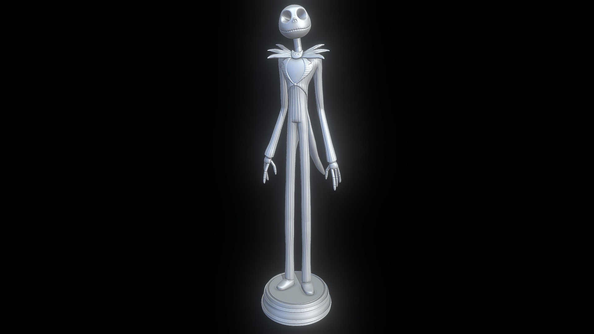 Character from The Nightmare Before Christmas. See the model colored here https://www.deviantart.com/sillytoys/art/Jack-Skellington-3D-print-model-920042558 - Jack Skellington - 3D print model - Buy Royalty Free 3D model by SillyToys 3d model