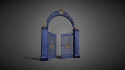 iron portal stockholm portal, gate, entrance, sweden, park, pillar, metal, iron, stockholm, touristic, substancepainter, substance, 3dsmax, door, djurgarden