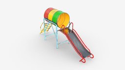 Playground barrel slide 02