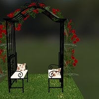 Roses Arbor with double bench