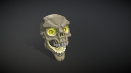 Stylized Skull polypainted texture stylised, skull-3d-model, skull, gameasset, stylized